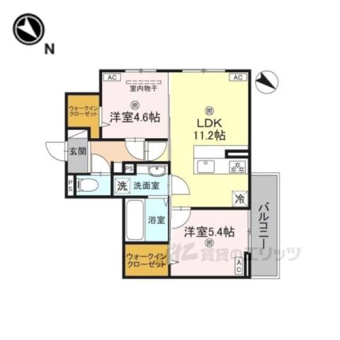 秀豊5号館(2LDK/3階)の間取り写真