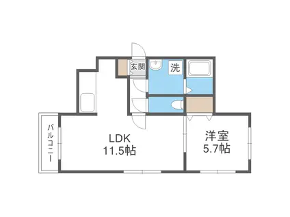 グランメゾン西町(1LDK/2階)の間取り写真