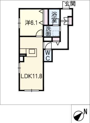 LAFIORE(1LDK/1階)の間取り写真