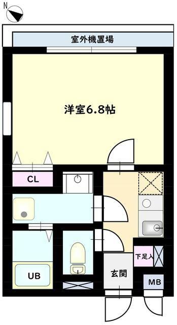 ドミノ浦和元町(1K/3階)の間取り写真