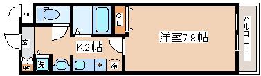 ロイヤルヒル神戸三ノ宮(1K/4階)の間取り写真