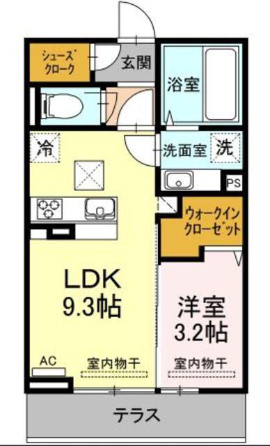 BLESS昭島(1LDK/2階)の間取り写真
