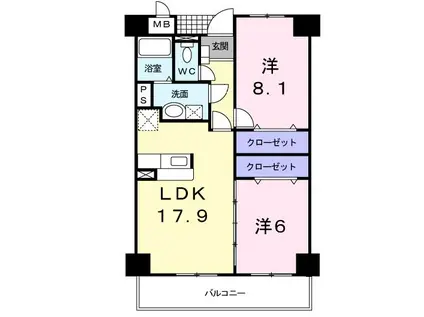 エテルノ・フィオーレ(2LDK/4階)の間取り写真