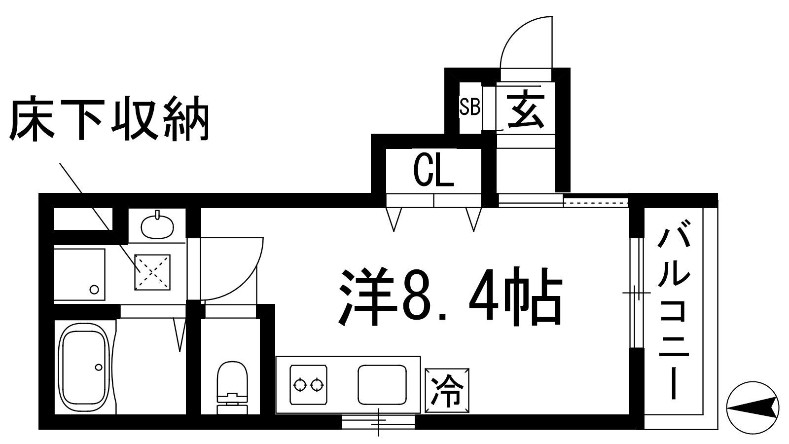 PARKS石橋阪大前(ワンルーム/1階)の間取り写真