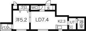 シェリールブランシェ(1LDK/2階)の間取り写真