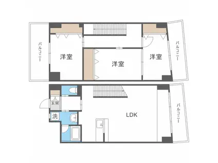 レジデンス住吉(3LDK/14階)の間取り写真