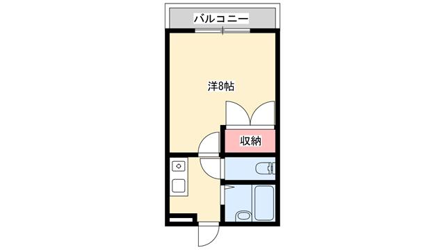 リバーサイド市川(1K/1階)の間取り写真