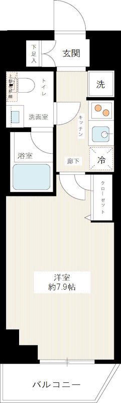 HYS CRECER 清澄白河(1K/6階)の間取り写真