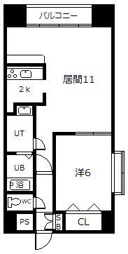 ノルテ3条通(1LDK/5階)の間取り写真