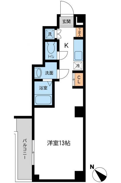 JMFレジデンス新横浜(ワンルーム/6階)の間取り写真