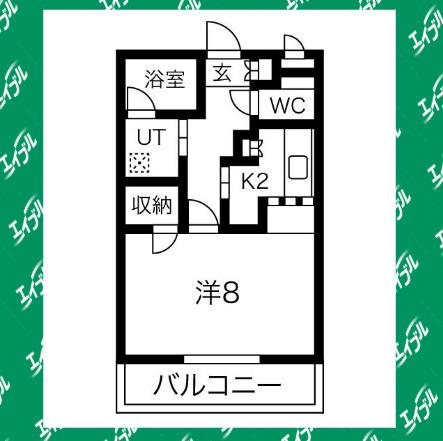サプリーム新舞子II(1K/3階)の間取り写真