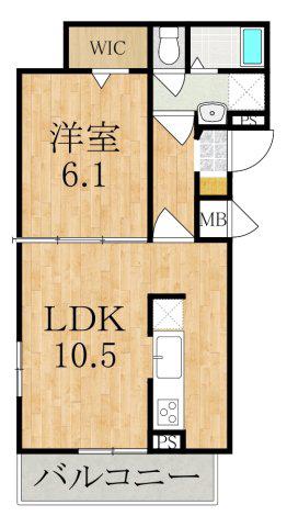 ラヴィエールII(1LDK/2階)の間取り写真