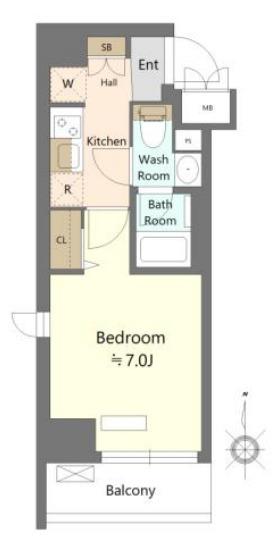SHOKEN RESIDENCE川崎(1K/8階)の間取り写真