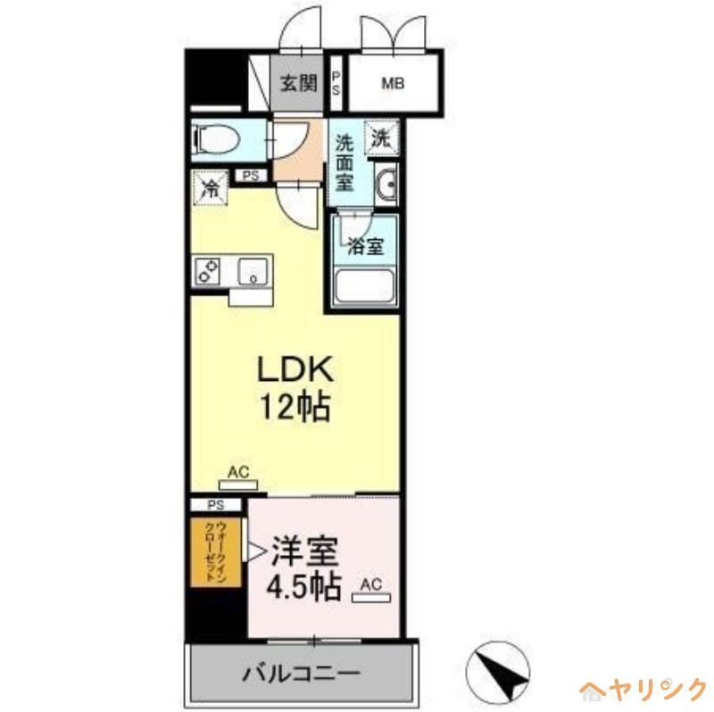 グランアビタシオンノリタケ(1LDK/8階)の間取り写真