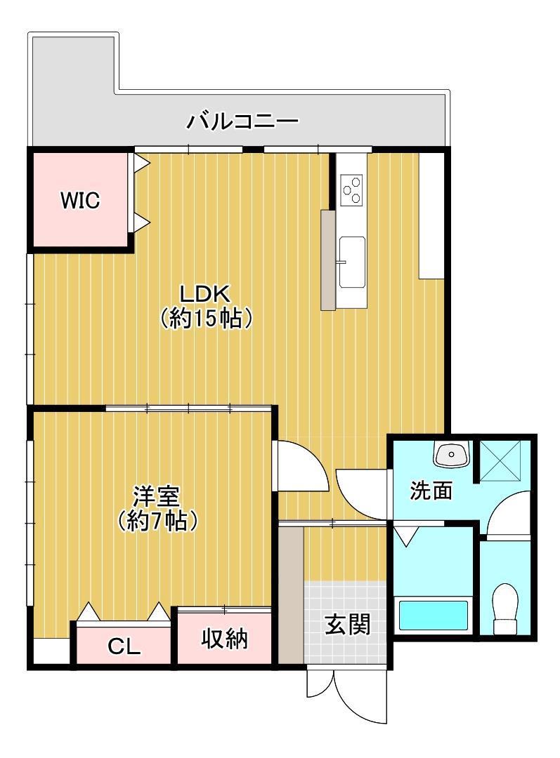 大新ビル(1LDK/3階)の間取り写真