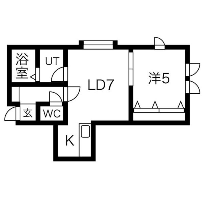 フラットMT21(1LDK/2階)の間取り写真