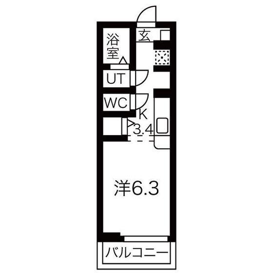 アヴニール(1K/2階)の間取り写真
