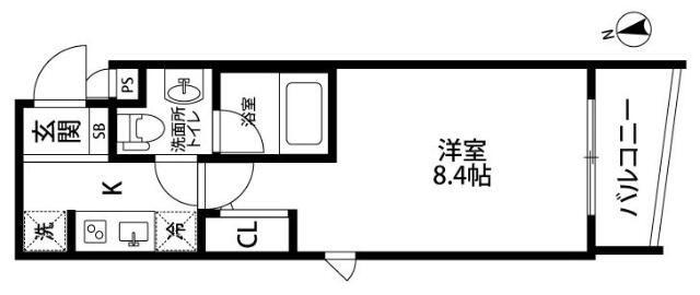 GROWS上板橋(1K/4階)の間取り写真