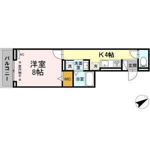 D-ROOMエムツー(1K/1階)の間取り写真