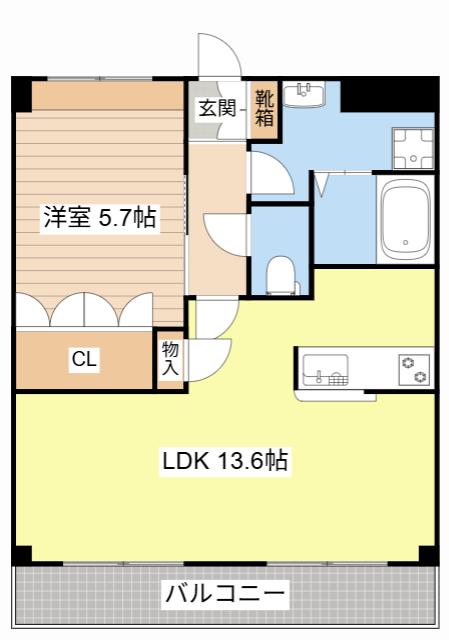 パークヒルズ(1LDK/1階)の間取り写真