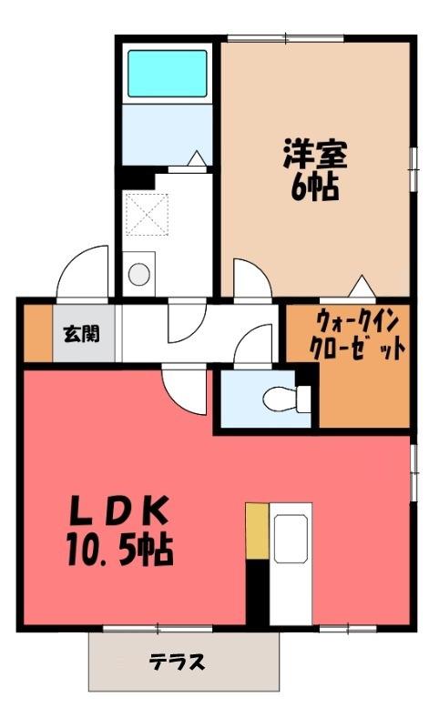 グランシャリオI(1LDK/1階)の間取り写真