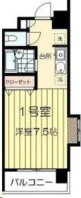 ヴィラ森林公園(ワンルーム/4階)の間取り写真