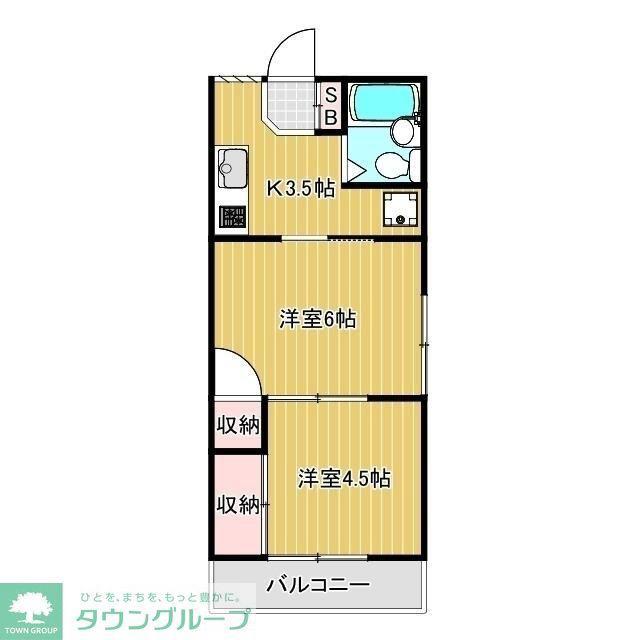第6ヤマニコープ(2K/1階)の間取り写真
