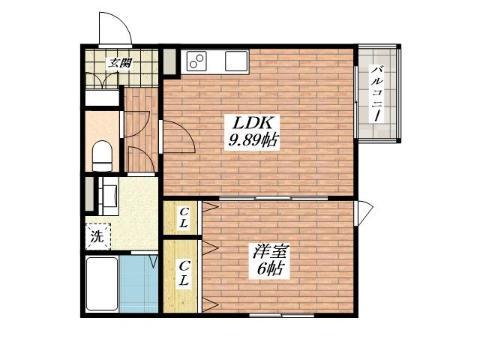 LA-CREA茨木寺田町(1LDK/3階)の間取り写真