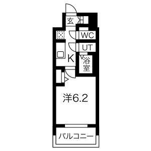 プレサンスNAGOYAシティオ(1K/10階)の間取り写真