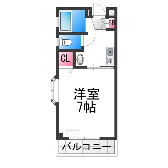 サンワード21(1K/4階)の間取り写真