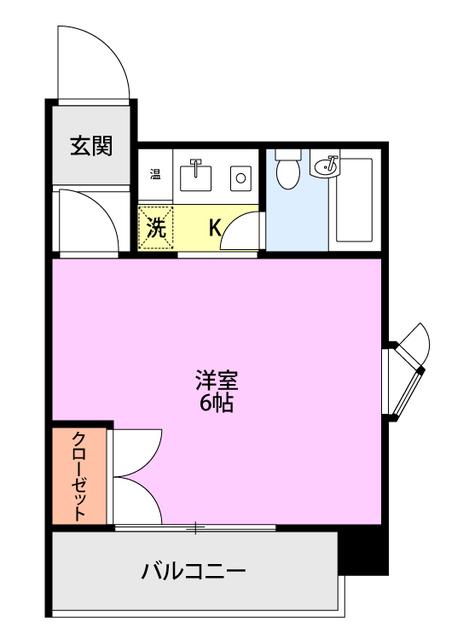 レジデンシャル万代(1K/4階)の間取り写真