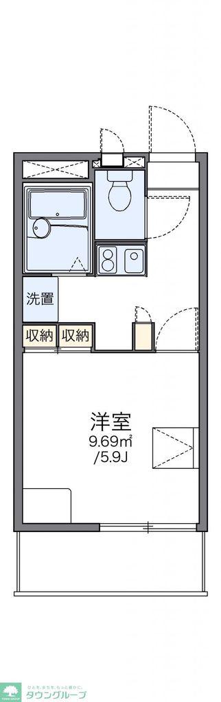 レオパレスSUN LIGHT(1K/2階)の間取り写真