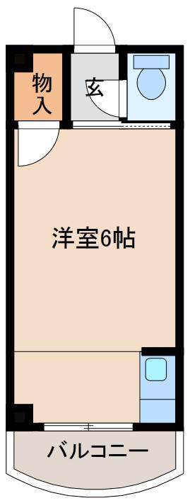 行澤ハイツ(1K/4階)の間取り写真