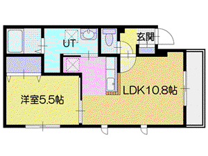モンレーヴ2(1LDK/3階)の間取り写真