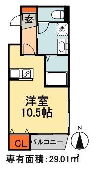 リベルテプレジール蘇我(1K/4階)の間取り写真