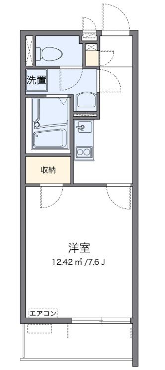 MOONII(1K/2階)の間取り写真