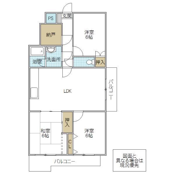 パークヒルズマルキ3(3SLDK/2階)の間取り写真