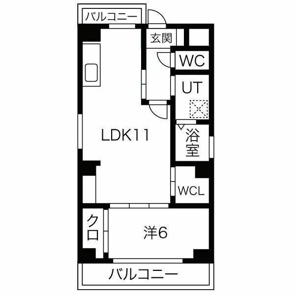 エルシア(1LDK/2階)の間取り写真