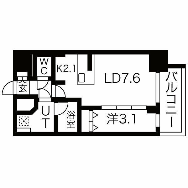 メイクスWアート浅間町(1LDK/15階)の間取り写真