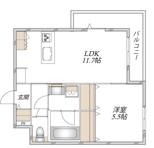 MAISON SARKLAND(1LDK/3階)の間取り写真