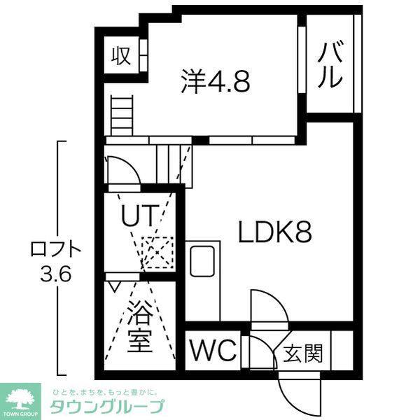 LE CIEL 大秋町(1LDK/3階)の間取り写真