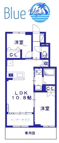 パールコート上和田(2LDK/1階)の間取り写真