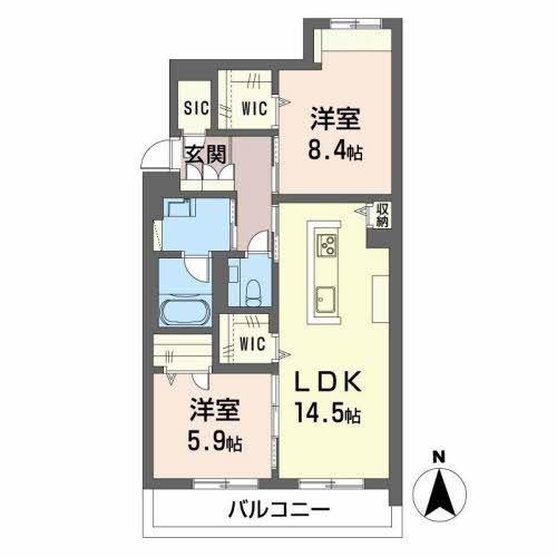 パストラルカーサ(2LDK/1階)の間取り写真