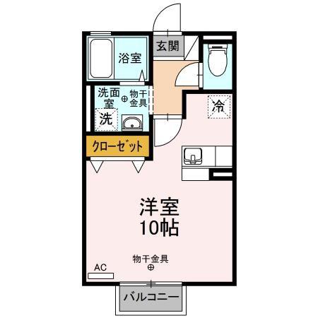ドリムハウス(ワンルーム/2階)の間取り写真