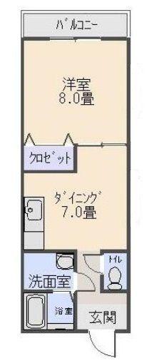 石井ビル(1DK/3階)の間取り写真