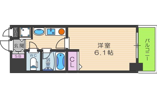シャンティ千歳(1K/4階)の間取り写真
