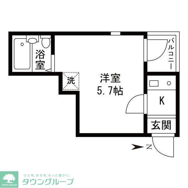 シャンテ西日暮里(1K/2階)の間取り写真