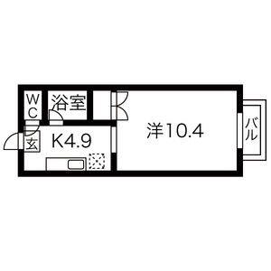 プレステージ風(1K/2階)の間取り写真