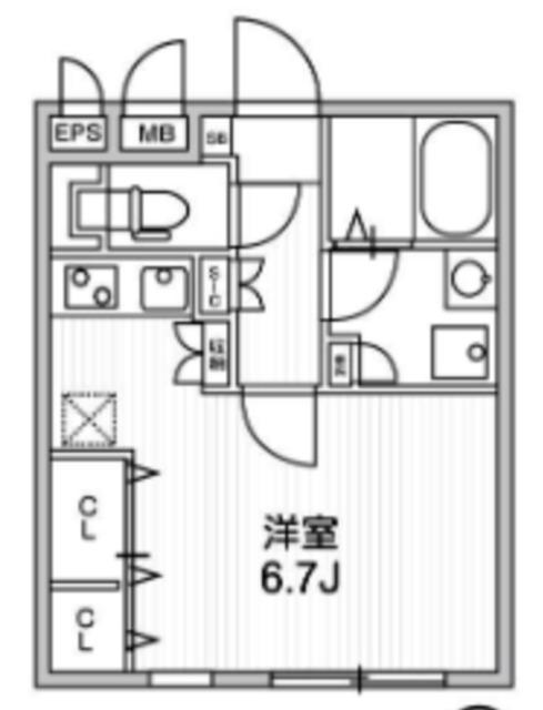 QUADOR中野(ワンルーム/2階)の間取り写真