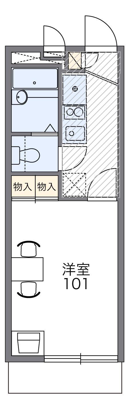 レオパレスASHIHARA(1K/2階)の間取り写真